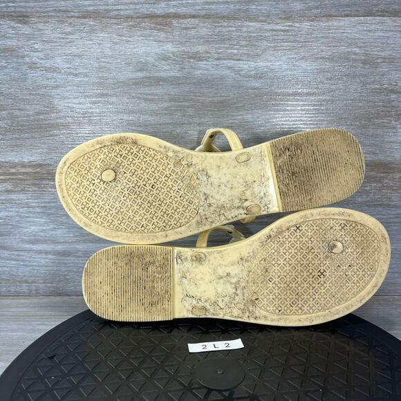 Tory Burch Woman’s Mini Miller Medallion Ivory Flip Flop Thong Sandals Size 9 - Picture 8 of 9